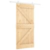 vidaXL Sliding Door Natural and White 100 x 210 cm Solid Pine Wood