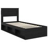 vidaXL Bed Frame with Mattress Black 75 x 190 cm Solid Pine Wood