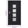 vidaXL Front Door Anthracite 98x200 cm PVC