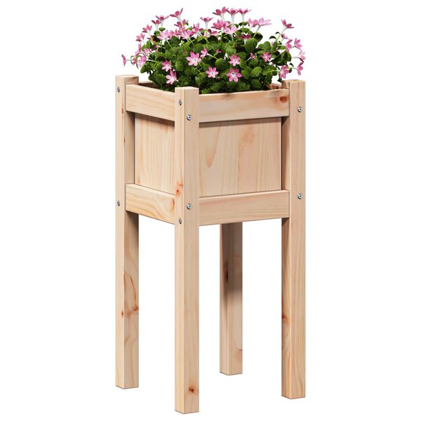 vidaXL Garden Planter Nature 31 x 31 x 70 cm Solid Pine Wood