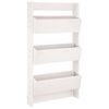 vidaXL Wall Planter 3-Tier 60x18.5x110 cm White Solid Wood Pine