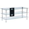 vidaXL TV Stand Transparent 90x40x40 cm Tempered Glass