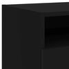 vidaXL Bedside Cabinets with LED Lights 2 pcs Black 40x39x37 cm