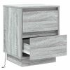 vidaXL Bedside Cabinet Grey 39 x 34.5 x 50 cm Engineered wood