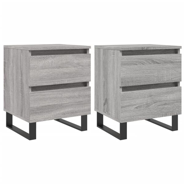 vidaXL Bedside Cabinets 2 pcs Grey Sonoma 40x35x50 cm Engineered Wood