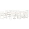 vidaXL 11 Piece Garden Dining Set White Solid Wood Pine