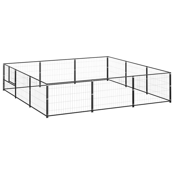 vidaXL Dog Kennel Black 9 m&sup2; Steel