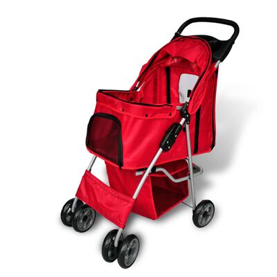 vidaXL Folding Pet Stroller Dog/Cat Travel Carrier Red