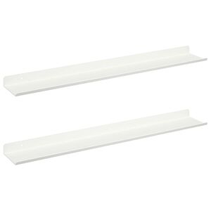 vidaXL Floating Shelf 2 pcs White 60 x 8.5 x 2.5 cm Steel