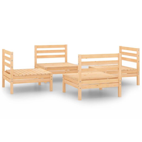 vidaXL 4 Piece Garden Lounge Set Solid Pinewood