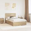 vidaXL Bed Frame with Drawer Sonoma Oak 120 x 200 cm Engineered Wood