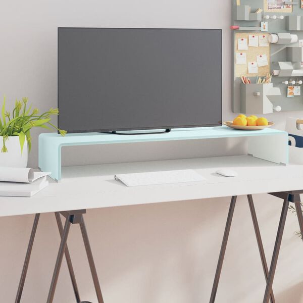 vidaXL TV Stand/Monitor Riser Glass Green 90x30x13 cm