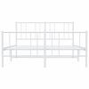 vidaXL Metal Bed Frame without Mattress with Footboard White 120x200cm