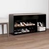 vidaXL Shoe Bench with Cushion Black 104x30x49 cm Engineered Wood