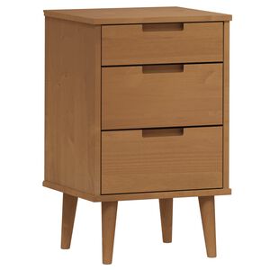 vidaXL Bedside Cabinet MOLDE Brown 40x35x65 cm Solid Wood Pine