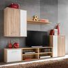 vidaXL TV Cabinet Set 5 pcs White and Sonoma oak 221 x 30 x 80 cm