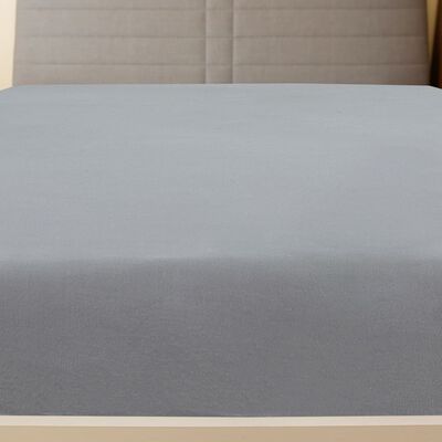 vidaXL Jersey Fitted Sheets 2 pcs Grey 90x200 cm Cotton