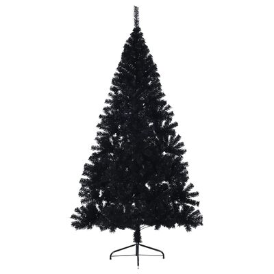 vidaXL Artificial Half Christmas Tree with Stand Black 210 cm PVC