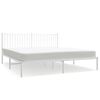vidaXL Metal Bed Frame without Mattress with Headboard White 183x213cm