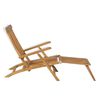 vidaXL Deck Chair with Footrest Solid Teak Wood