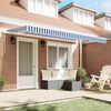 vidaXL Retractable Awning Manual Blue 350 x 200 cm Fabric