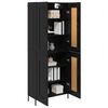 vidaXL Highboard 2 pcs Black Oak Engineered Wood