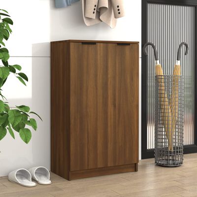 vidaXL Shoe Cabinet Brown Oak 59x35x100 cm Engineered Wood
