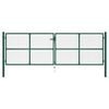 vidaXL Mesh Garden Gate Steel 400x125 cm Green