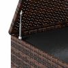 vidaXL Garden Cushion Box PE Rattan 194x100x103 cm Brown