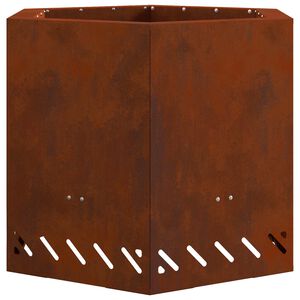 vidaXL Smokeless Fire Pit Brown 58 x 58 x 51 cm Weathering Steel