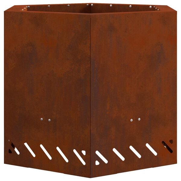 vidaXL Smokeless Fire Pit Brown 58 x 58 x 51 cm Weathering Steel