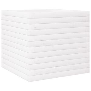 vidaXL Garden Planter White 50x50x46 cm Solid Wood Pine