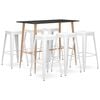 vidaXL 7 Piece Bar Set Black and White