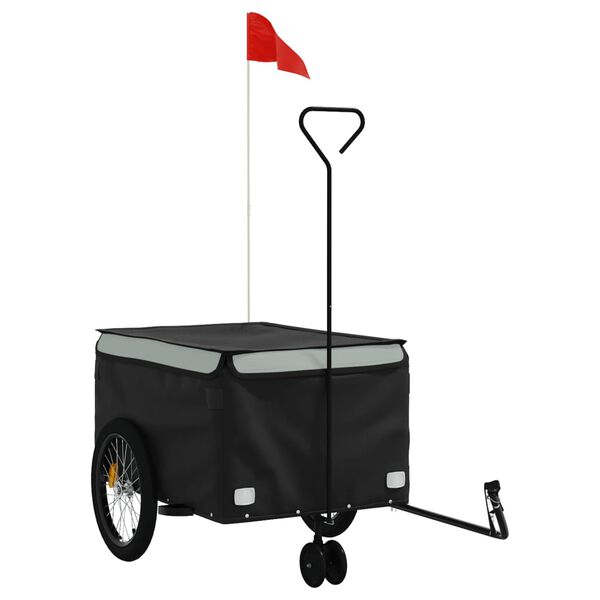 vidaXL Bike Trailer Black and Grey 45 kg Iron