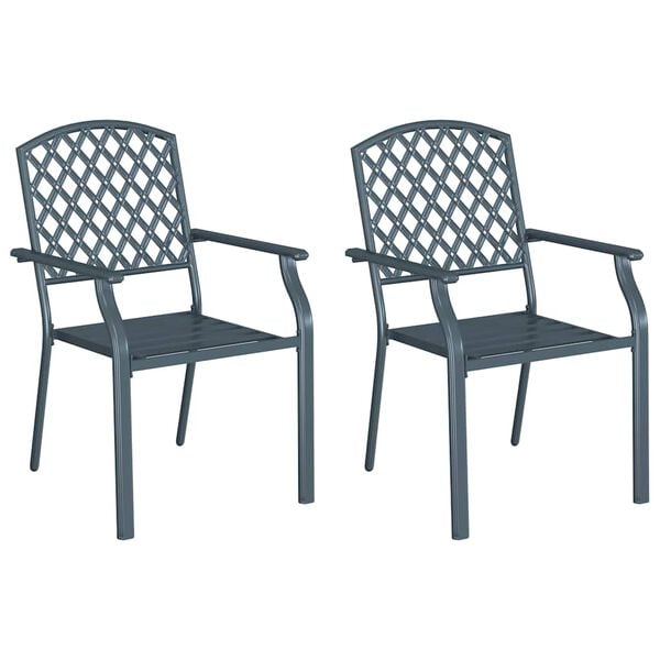 vidaXL Garden Chair 2 pcs Anthracite 56 x 65 x 89 cm Steel