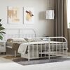 vidaXL Metal Bed Frame without Mattress with Footboard White 140x200cm