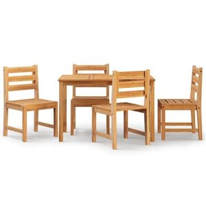 vidaXL 5 Piece Garden Dining Set Solid Wood Teak