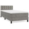vidaXL Box Spring Bed with Mattress Light Grey 90x200 cm Velvet