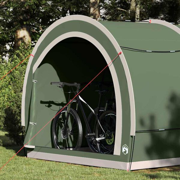 vidaXL Bike Storage Tent with Roof Green 256 x 222 x 182 cm