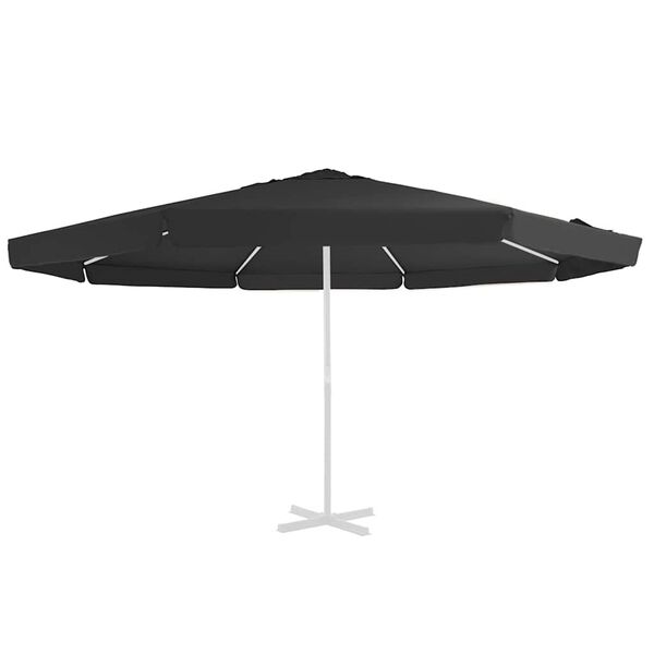 vidaXL Replacement Fabric for Outdoor Parasol Black 515 cm