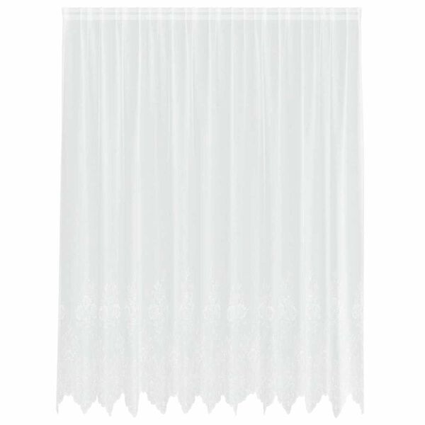 vidaXL Lace Curtain with Curtains Floral White 240 x 300 cm Polyester