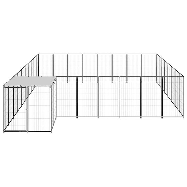 vidaXL Dog Kennel Black 20.57 m² Steel