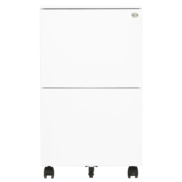 vidaXL Mobile File Cabinet White 39x45x67 cm Steel