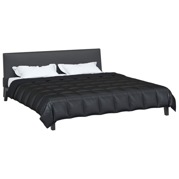 vidaXL Full Year Duvet Black 240 x 260 cm Satin and Microfiber