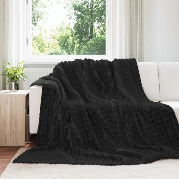 vidaXL Throw Blankets 6 pcs Black 270 x 240 cm Fleece