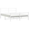 vidaXL Metal Bed Frame without Mattress with Footboard White 150x200cm