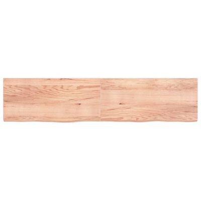 vidaXL Table Top Light Brown 220x50x(2-6) cm Treated Solid Wood Oak