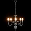 vidaXL Chandelier Silver 5 x E14 Bulbs