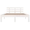 vidaXL Bed Frame without Mattress White Solid Wood 150x200 cm King Size King Size