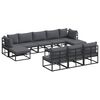 vidaXL Garden Sofa Set with Cushion 11 pcs Black Aluminium